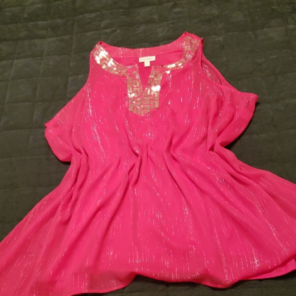Fashion Bug Fuchsia Sequin Top